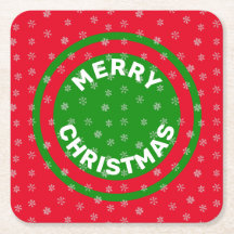 Vrolijk kerstrood groen en sneeuwvlokken