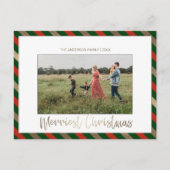 Vrolijk kerstrood groen fotofeestdag Briefkaart (Voorkant)