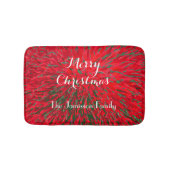 Vrolijk kerstrood groen, naam, pluis badmat (Voorkant)