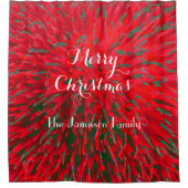 Vrolijk kerstrood groen seizoensgebonden Abstract, Douchegordijn (Voorkant)