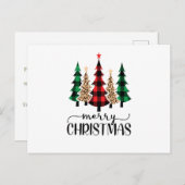 Vrolijk kerstrood-groene en zwarte pietbomen briefkaart (Voorkant / Achterkant)