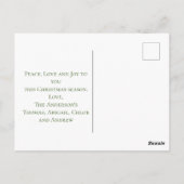 Vrolijk kerstrood-groene en zwarte pietbomen briefkaart (Achterkant)