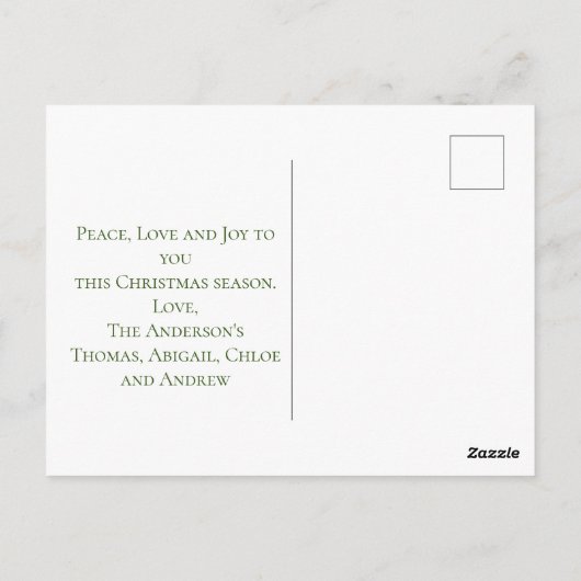 Vrolijk kerstrood-groene en zwarte pietbomen briefkaart (Achterkant)