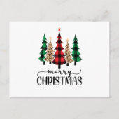 Vrolijk kerstrood-groene en zwarte pietbomen briefkaart (Voorkant)