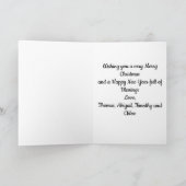 Vrolijk kerstrood-groene en zwarte pietbomen feestdagen kaart (Binnen)