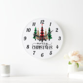 Vrolijk kerstrood-groene en zwarte pietbomen  grote klok (Huis)