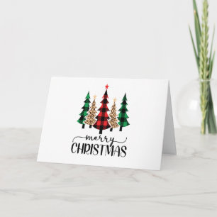 Vrolijk kerstrood-groene en zwarte pietbomen kaart