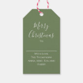 Vrolijk kerstrood-groene klassieke feestdag cadeaulabel (Voorkant)