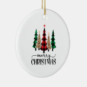 Vrolijk kerstrood-groene zwarte pietbomen keramisch ornament (Rechts)