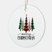 Vrolijk kerstrood-groene zwarte pietbomen keramisch ornament (Links)