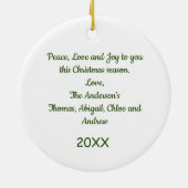 Vrolijk kerstrood-groene zwarte pietbomen keramisch ornament (Achterkant)