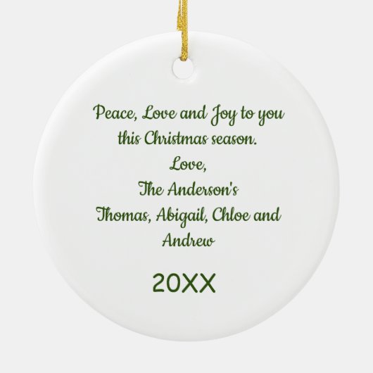 Vrolijk kerstrood-groene zwarte pietbomen keramisch ornament (Achterkant)