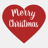 Vrolijk kerstrood hart sticker (Voorkant)