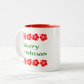 Vrolijk kerstrood Hibiscus Hawaiian Mok (Voorkant links)
