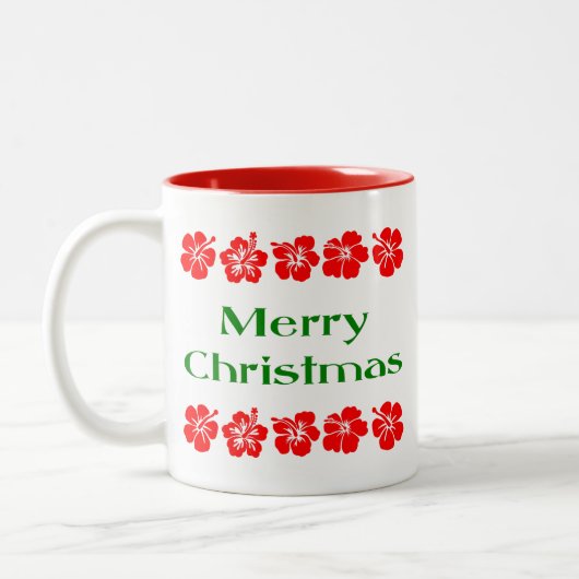 Vrolijk kerstrood Hibiscus Hawaiian Mok (Links)