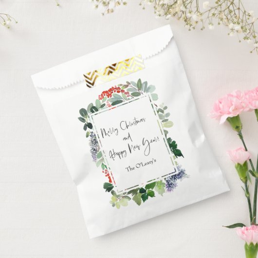 Vrolijk kerstrood Holly Modern script Bedankzakje (Gezegeld)