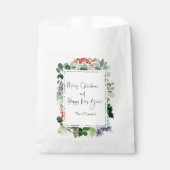 Vrolijk kerstrood Holly Modern script Bedankzakje (Voorkant)