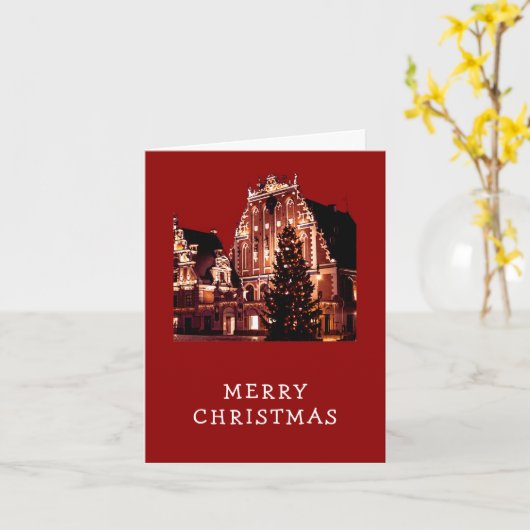 Vrolijk kerstrood kaart (Gele Bloem)