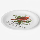 Vrolijk kerstrood kardinaal Holly gepersonaliseerd Papieren Bordje (Gekanteld)