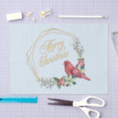 Vrolijk kerstrood kardinaal, Poinsettia, Berries Tissuepapier (Craft)