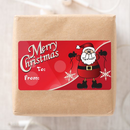 Vrolijk kerstrood kerstcadeautje Labels (Insitu)