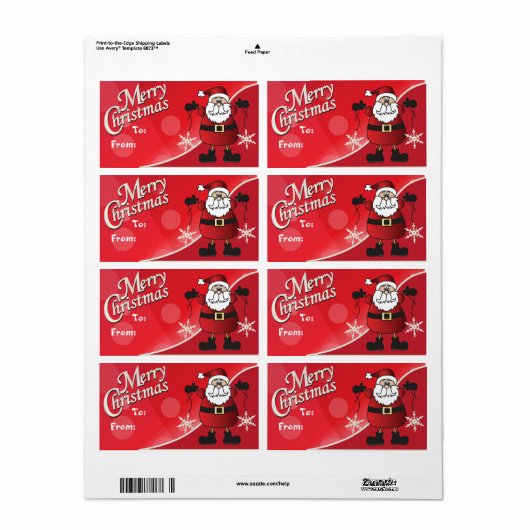 Vrolijk kerstrood kerstcadeautje Labels (Full Sheet)