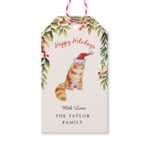 Vrolijk kerstrood kerstkerstcadeau, Labels met cad