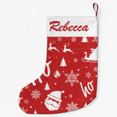 Vrolijk Kerstrood Kerstman Patroon Kleine Kerstsok (Achterkant)