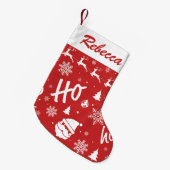 Vrolijk Kerstrood Kerstman Patroon Kleine Kerstsok (Voorkant (Hangend))