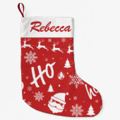 Vrolijk Kerstrood Kerstman Patroon Kleine Kerstsok (Voorkant)