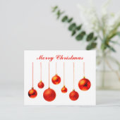 Vrolijk kerstrood Kogels versieren met tekst Feestdagenkaart (Staand voorkant)