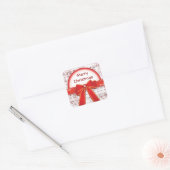 Vrolijk kerstrood lint notities Sticker (Envelop)