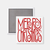 Vrolijk kerstrood magneet (Voorkant / Achterkant)