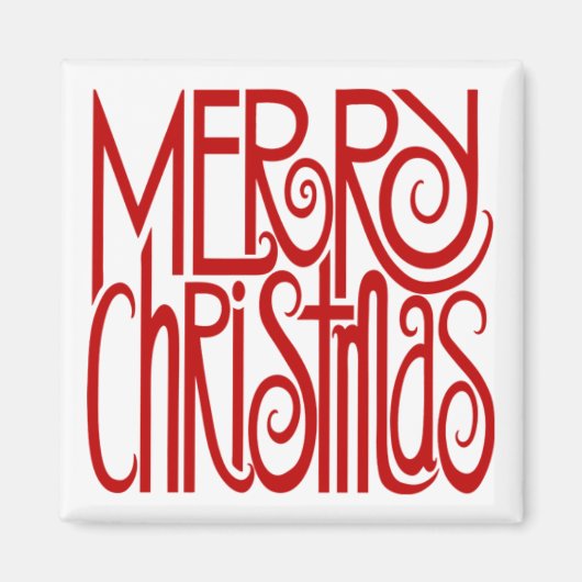 Vrolijk kerstrood magneet (Voorkant)