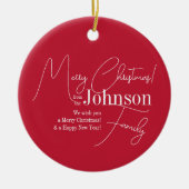 Vrolijk kerstrood Matin Keramisch Ornament (Voorkant)