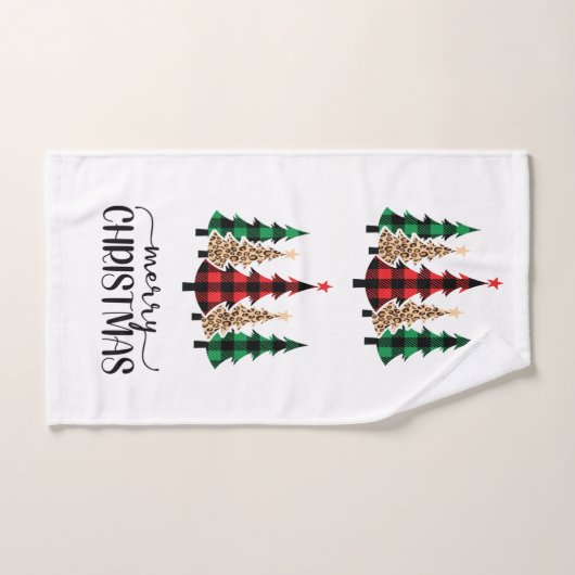 Vrolijk kerstrood met groene vleugels bad handdoek (Handdoek)