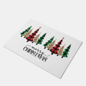 Vrolijk kerstrood met groene vleugels deurmat (Schuin)