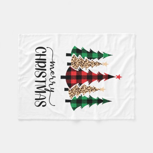 Vrolijk kerstrood met groene vleugels fleece deken (Voorkant (Horizontaal))