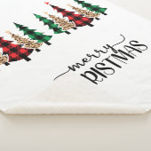 Vrolijk kerstrood met groene vleugels sherpa deken (3/4)