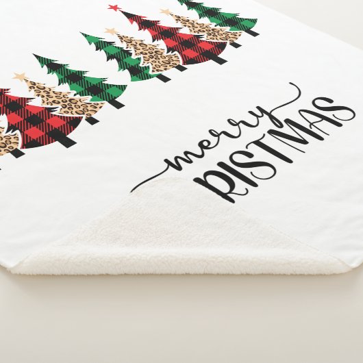 Vrolijk kerstrood met groene vleugels sherpa deken (3/4)