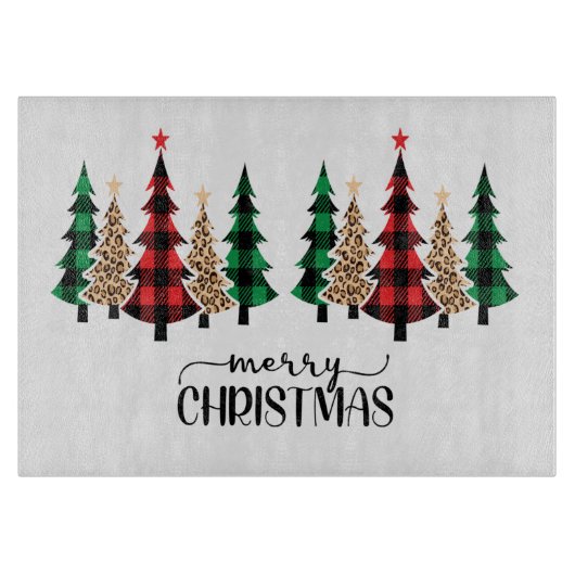 Vrolijk kerstrood met groene vleugels snijplank (Voorkant)