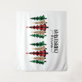 Vrolijk kerstrood met groene vleugels wandkleed (Voorkant)