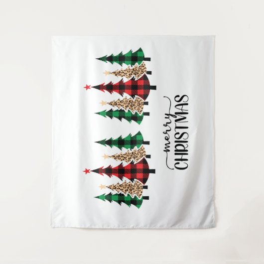 Vrolijk kerstrood met groene vleugels wandkleed (Voorkant)