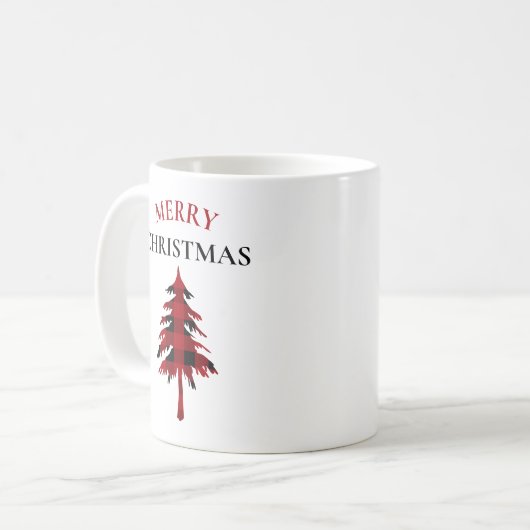 Vrolijk kerstrood met zwarte buffelplaat koffiemok (Voorkant links)