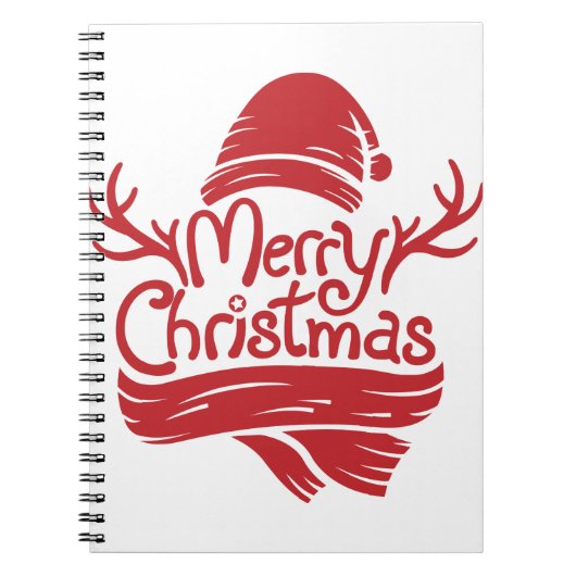Vrolijk kerstrood notitieboek (Voorkant)