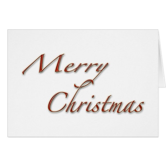 Vrolijk kerstrood op wit Wenskaart (Voorkant Horizontaal)