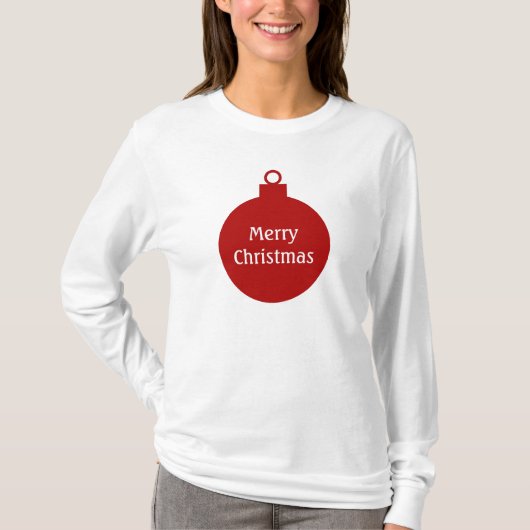Vrolijk kerstrood ornament gepersonaliseerd T-Shir T-shirt (Voorkant)