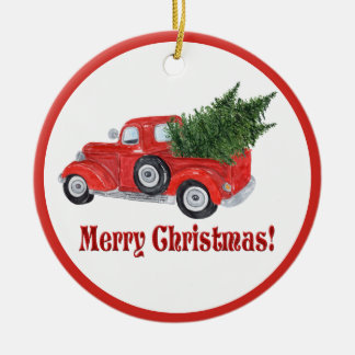 Vrolijk kerstrood Ornament voor vrachtwagens en bo