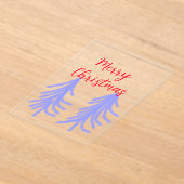 Vrolijk kerstrood paarse pastel dennenboom waterc acryl uitnodigingen (Laagn)