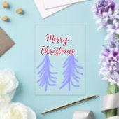 Vrolijk kerstrood paarse pastel dennenboom waterc acryl uitnodigingen (Insitu (Huwelijk))